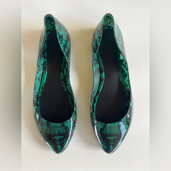 Melissa + Julia Petit “Dreaming” Green Snake Women's Pointed Ballet Flats - Picture 1 of 8